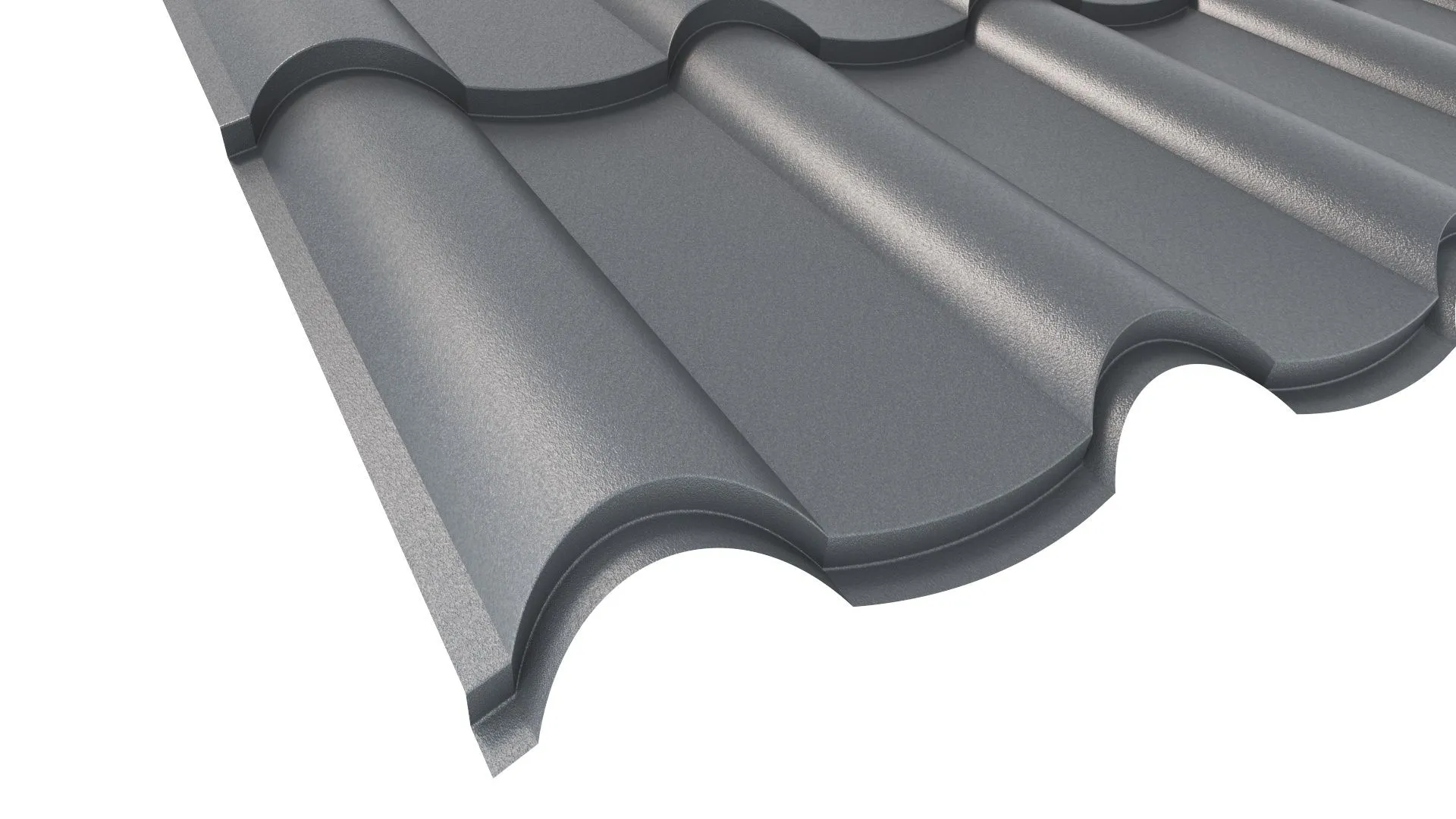 Металлочерепица ANDALUSIA (Андалузия) APROFIL, Матовая: Графитовый серый (AN-МАТ-7024-0.4-1)