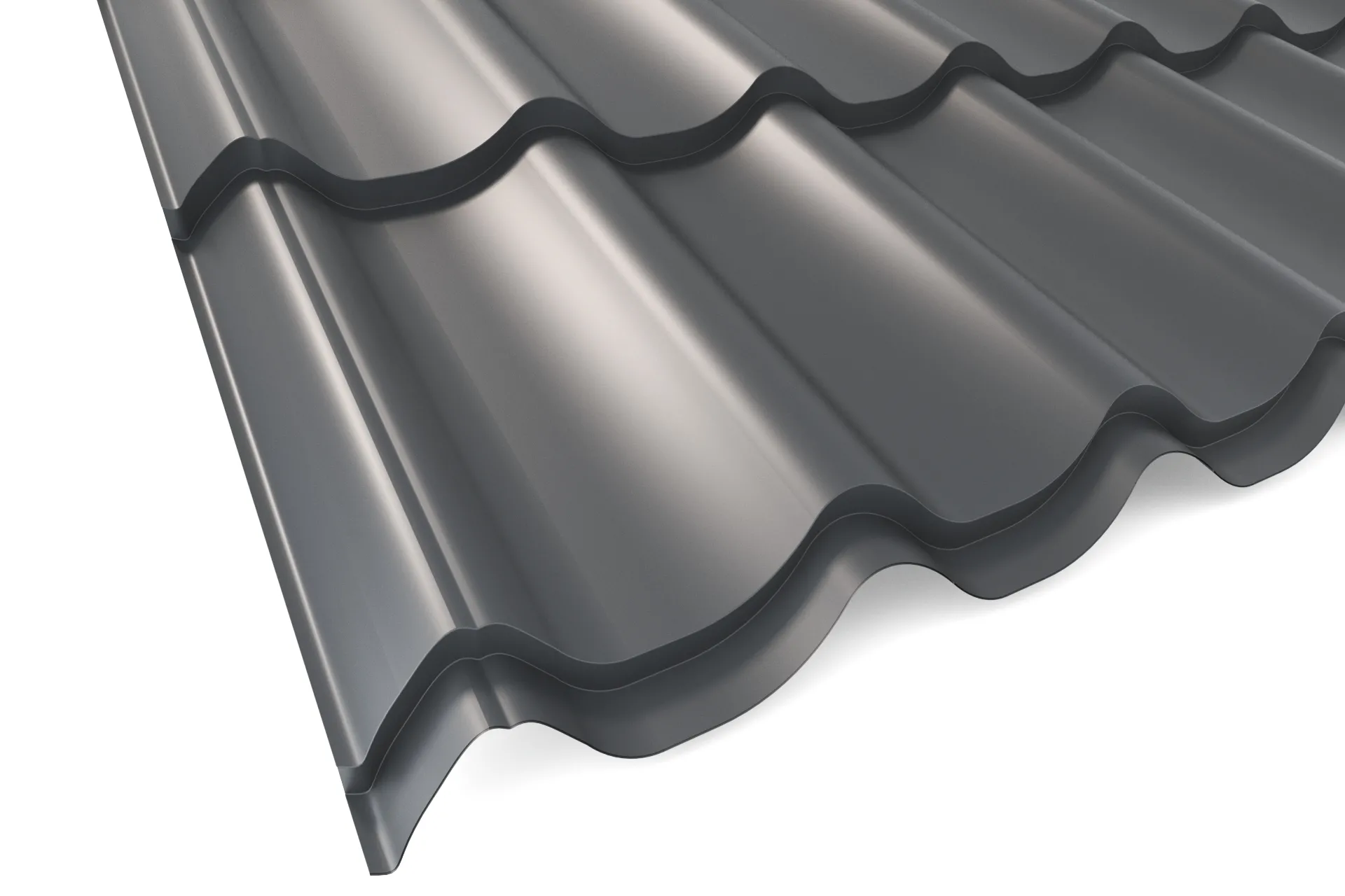 Металлочерепица APROFIL SUPER MONTERREY (Супер Монтеррей), Полуглянцевая, Графитовый серый, 01.9.4/