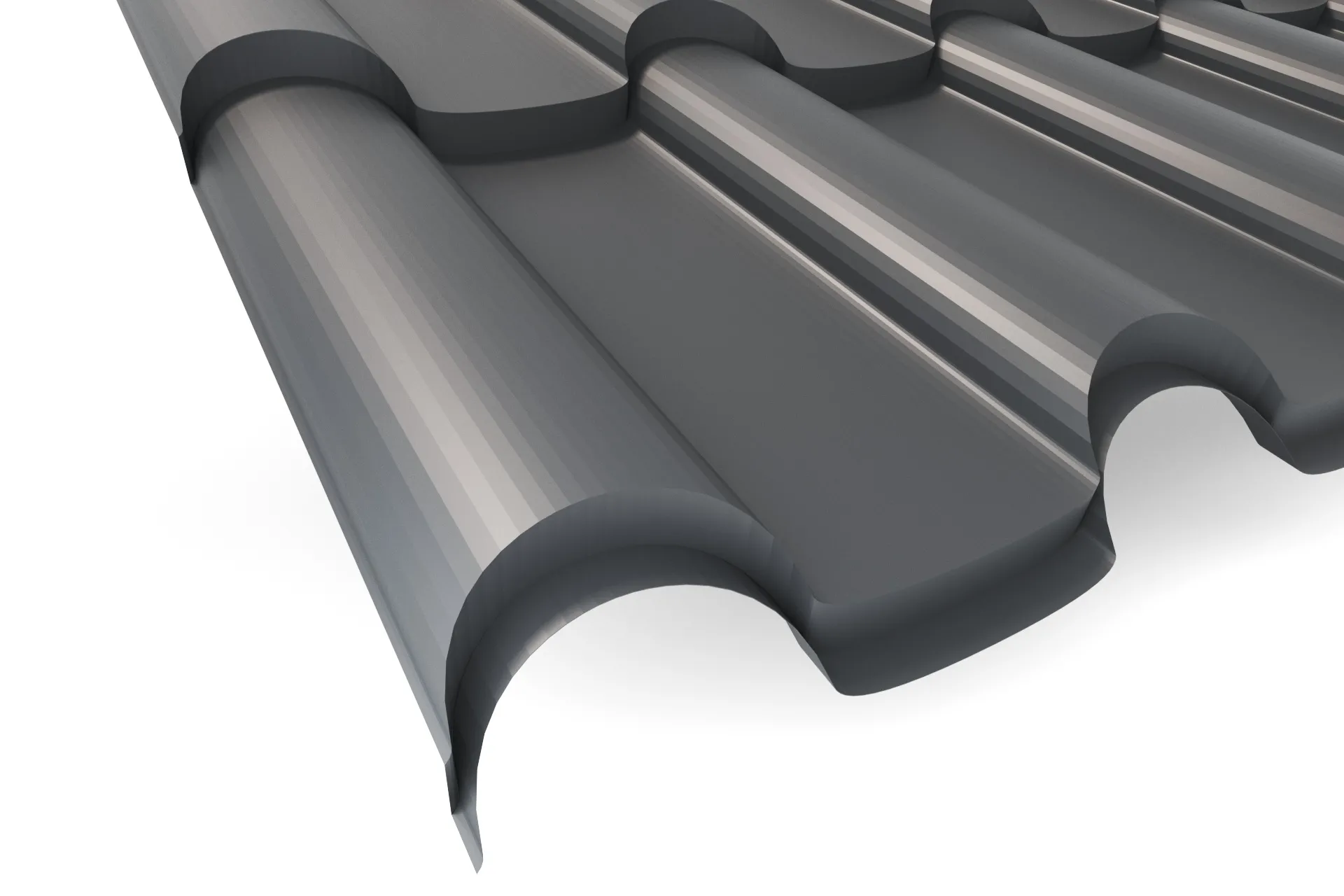 Металлочерепица APROFIL ANDALUSIA (Андалузия), Полуглянцевая, Графитовый серый, 01.9.3.2/43