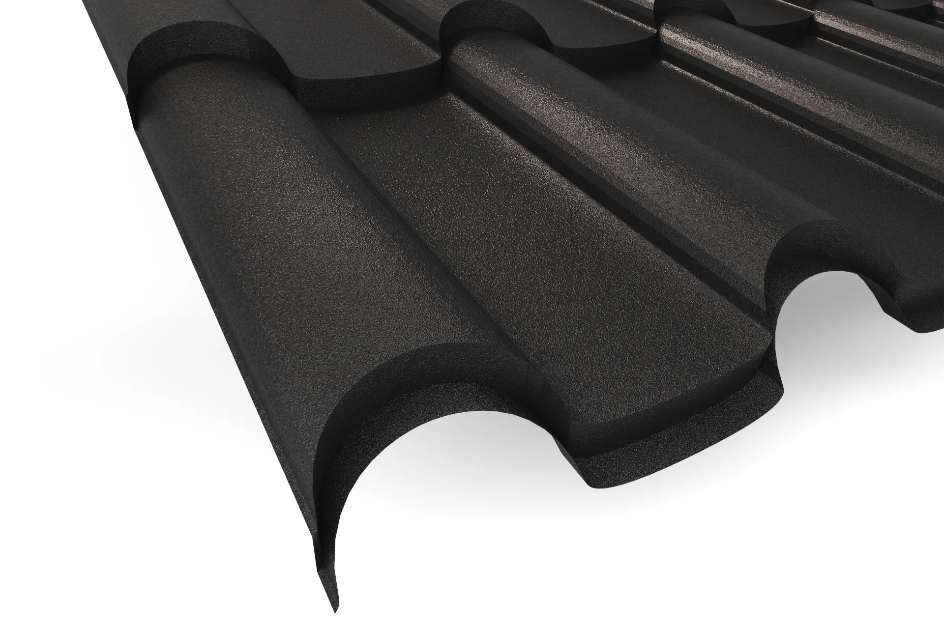 Металлочерепица APROFIL ANDALUSIA (Андалузия), Матовая, Глубокий черный, 01.9.3.2/32