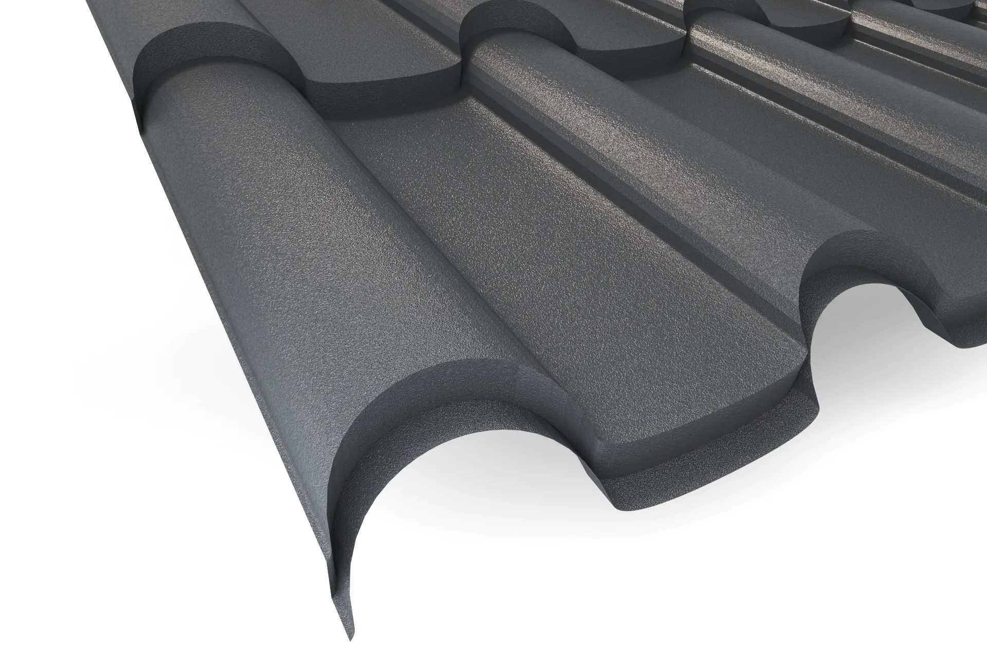 Металлочерепица APROFIL ANDALUSIA (Андалузия), Матовая, Графитовый серый, 01.9.3.2/23