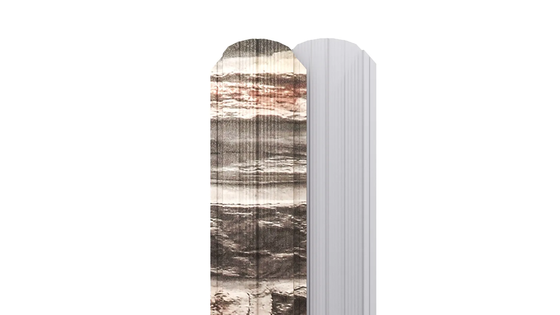 Штакетник Полукруглый APROFIL, 105мм, Имитация дерева, камня, Камень Ash Brick, 01.26.1.1/03.1.13.131.7.21226.25