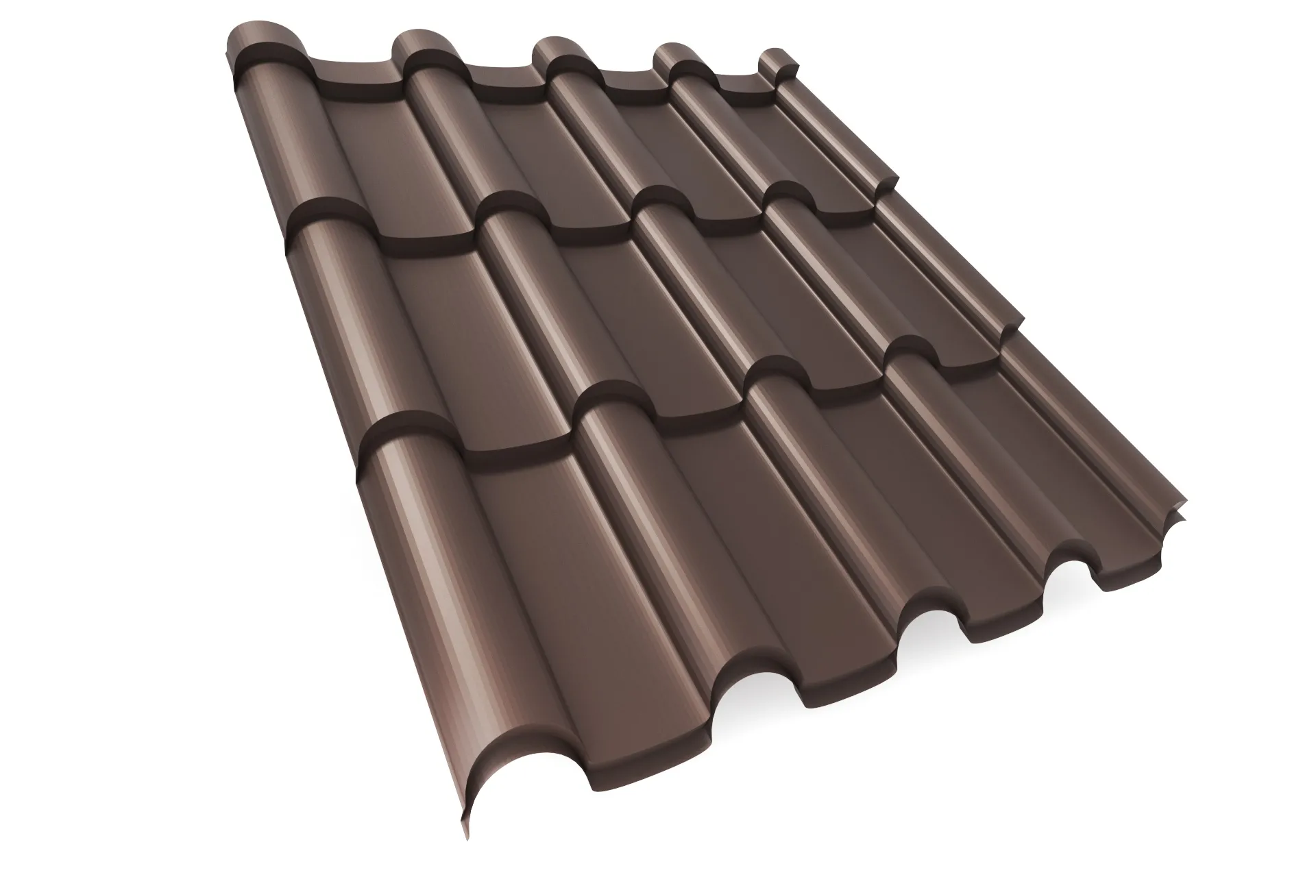 Металлочерепица APROFIL ANDALUSIA (Андалузия), Полуглянцевая, Шоколадно-коричневый, 01.9.3.2/44