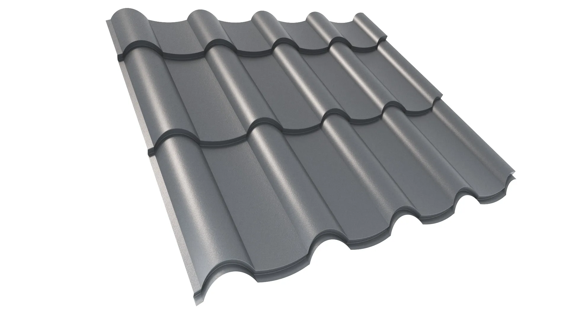 Металлочерепица ANDALUSIA (Андалузия) APROFIL, Матовая, Графитовый серый, PE 100, 01.9.3.2/03.1.13.131.7.21232.21229.1