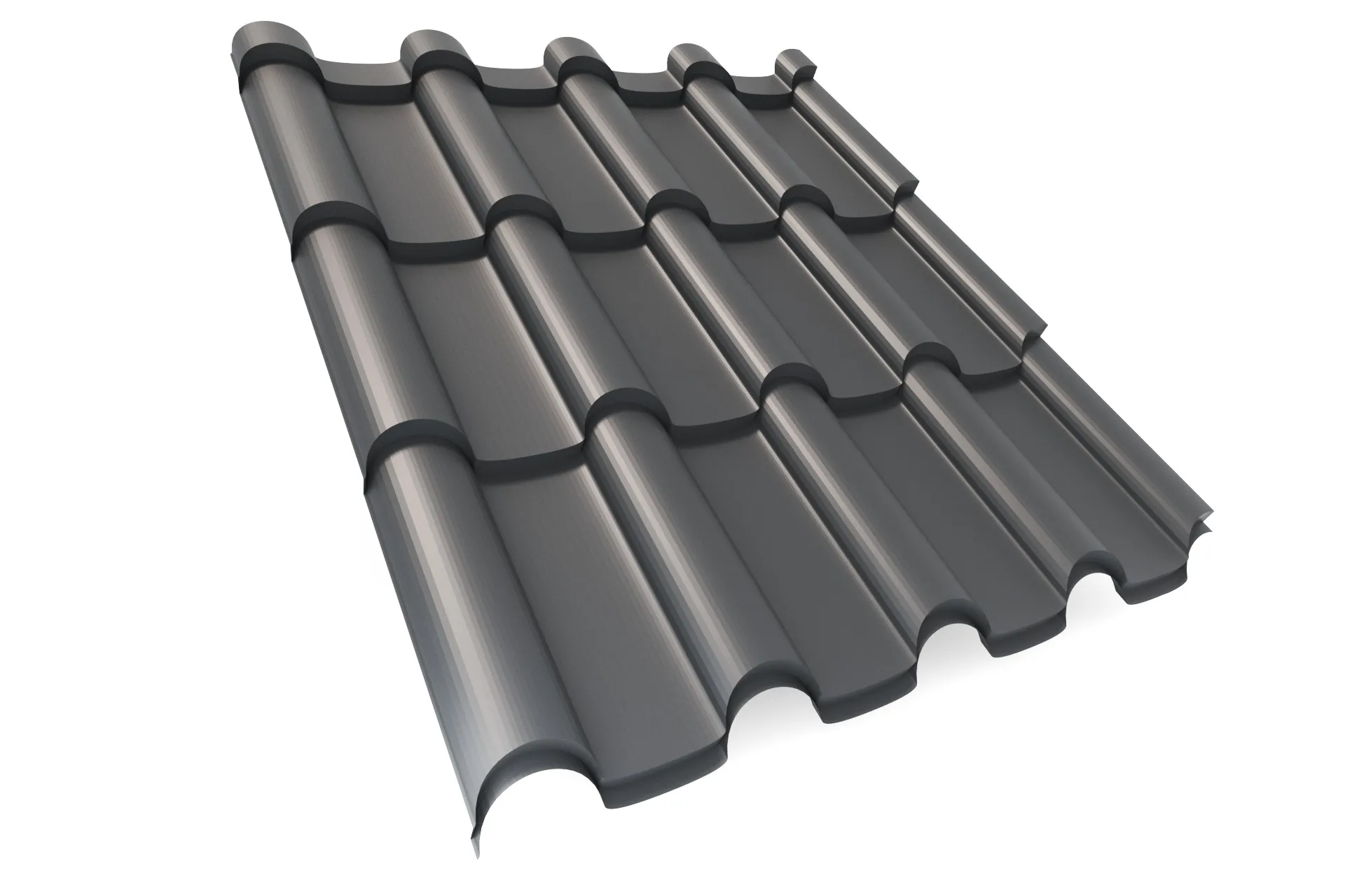 Металлочерепица APROFIL ANDALUSIA (Андалузия), Полуглянцевая, Графитовый серый, 01.9.3.2/43