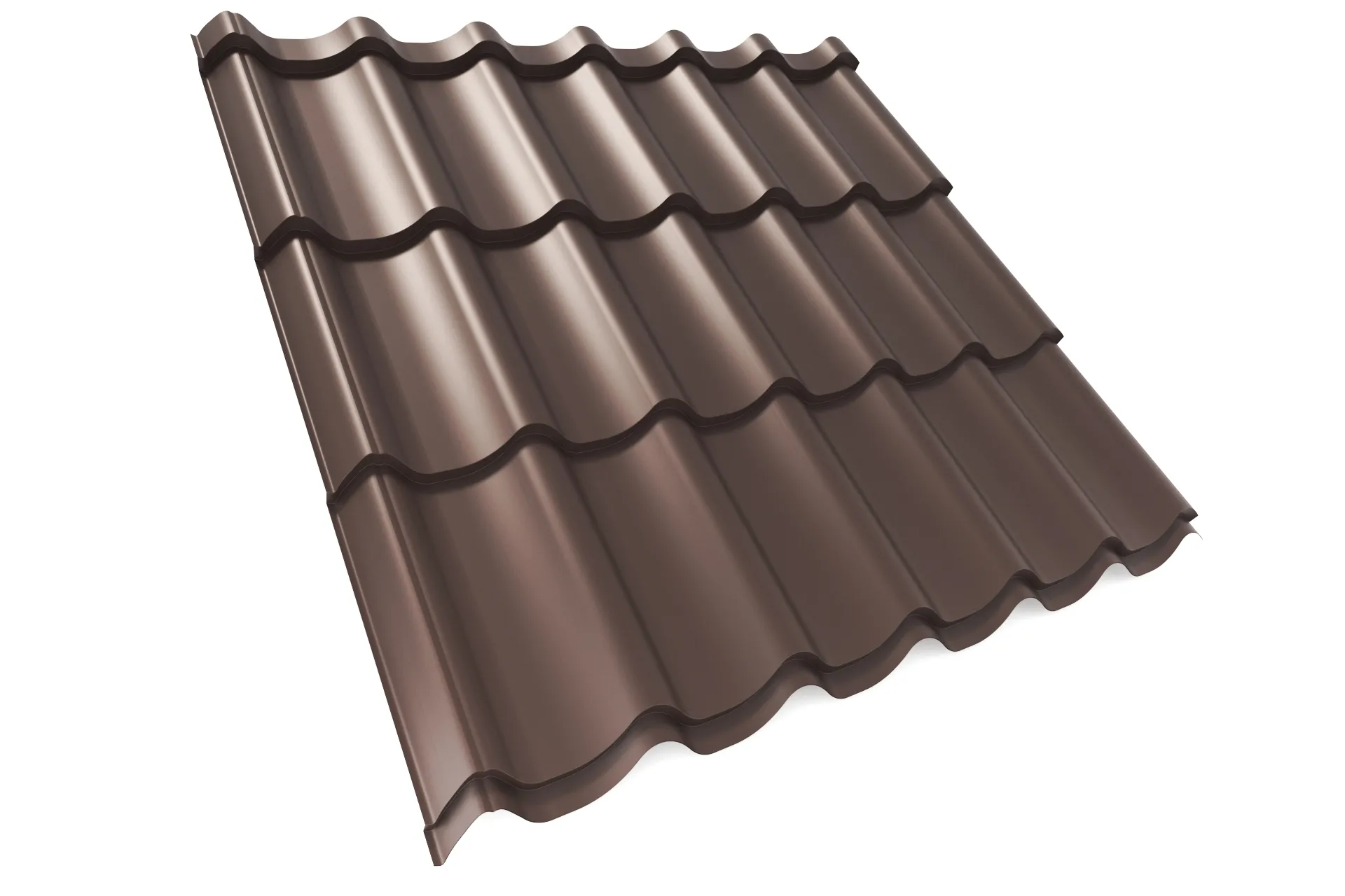 Металлочерепица APROFIL SUPER MONTERREY (Супер Монтеррей), Полуглянцевая, Шоколадно-коричневый, 01.