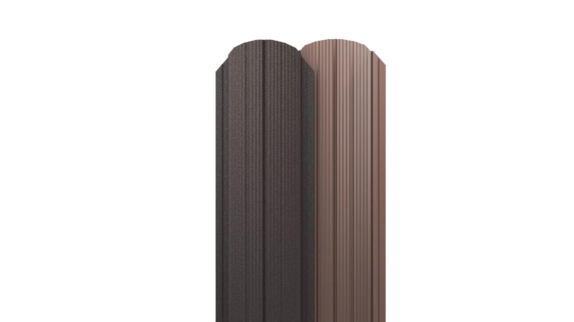 Штакетник Полукруглый APROFIL, 105мм, Матовая, Серо-коричневый, 01.26.1.1/03.1.13.131.7.21233.21214.7