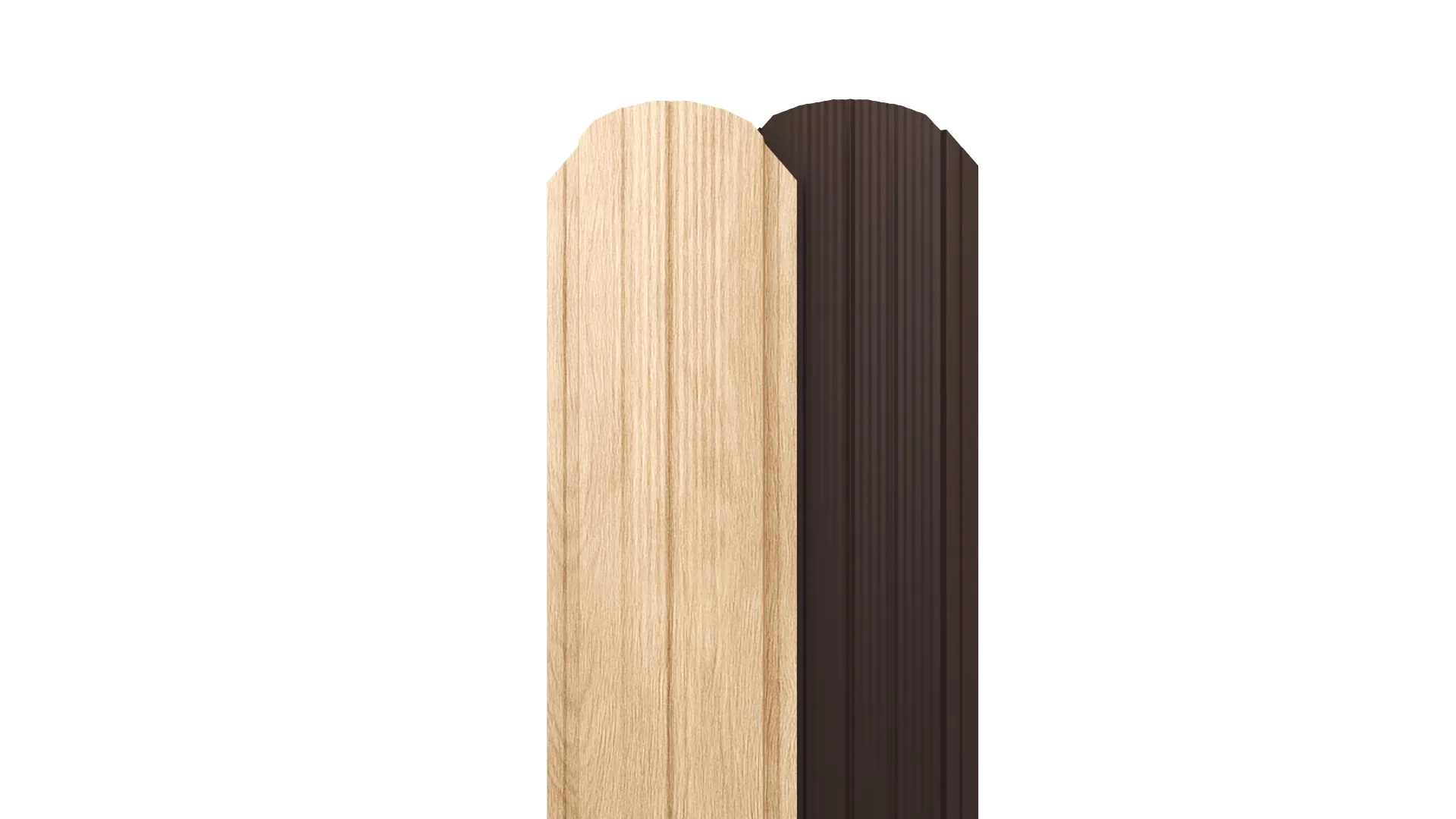 Штакетник Полукруглый APROFIL, 105мм, Имитация дерева, камня, Сосна P-Tех, 01.26.1.1/03.1.13.131.7.21226.34