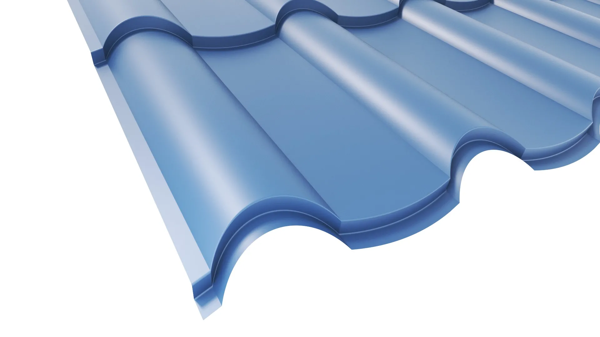 Металлочерепица ANDALUSIA (Андалузия) APROFIL, Полуглянцевая, Сигнальный синий, PE 100, 01.9.3.2/03.1.13.131.7.21234.21225.11