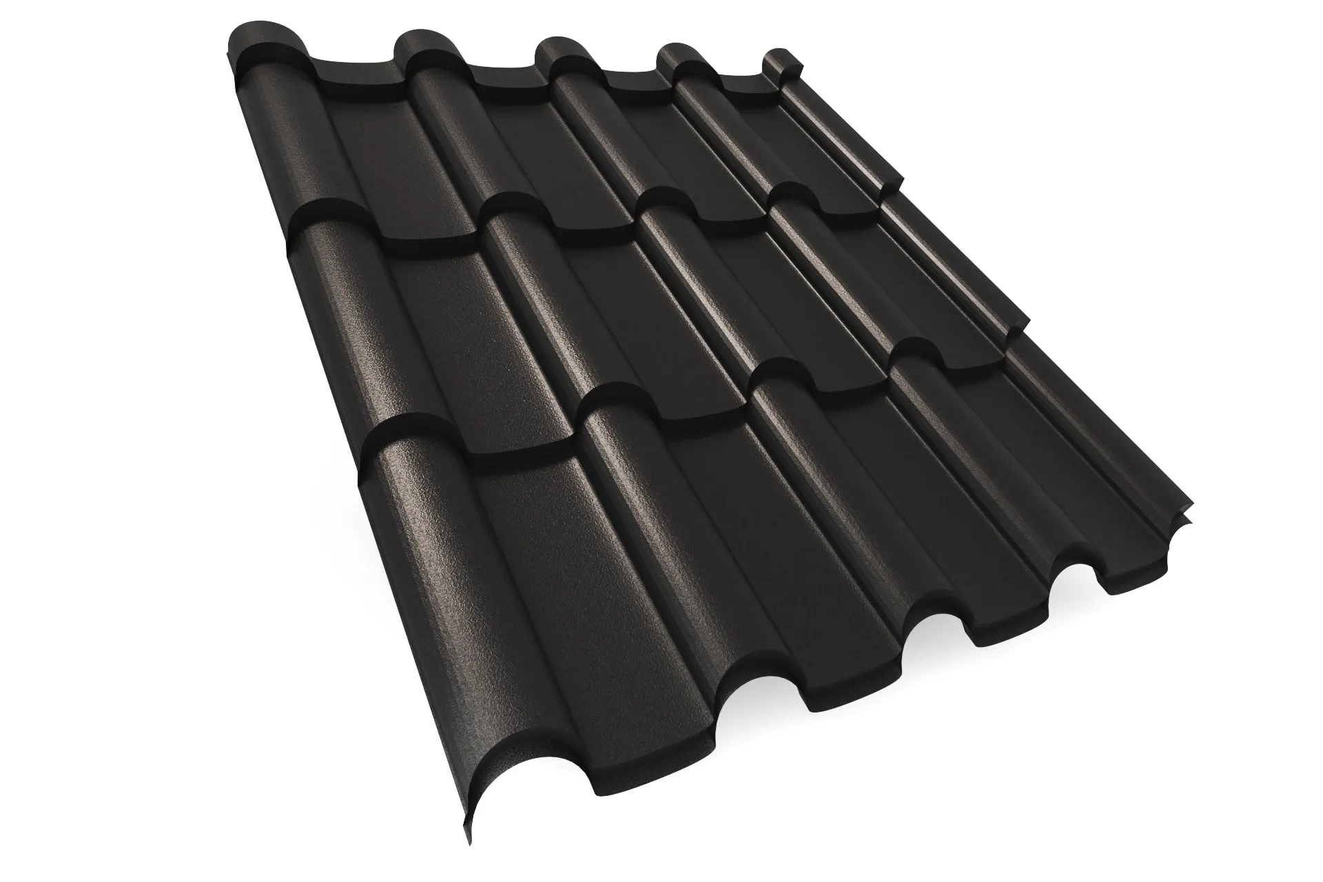 Металлочерепица APROFIL ANDALUSIA (Андалузия), Матовая, Глубокий черный, 01.9.3.2/32