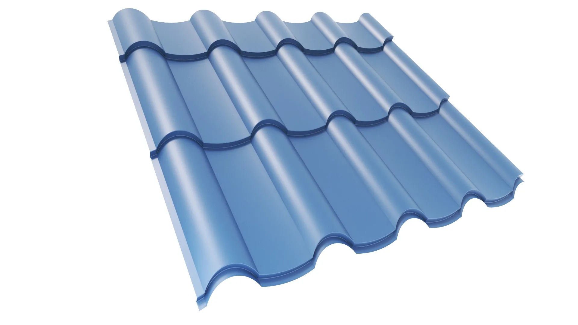 Металлочерепица ANDALUSIA (Андалузия) APROFIL, Полуглянцевая, Сигнальный синий, PE 100, 01.9.3.2/03.1.13.131.7.21234.21225.11