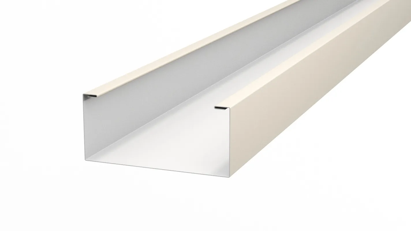 Рейка кубическая APROFIL, 245мм, Полуглянцевая: Светлая слоновая кость (КУБ-245-ПГЛ-1015-0.45-1)