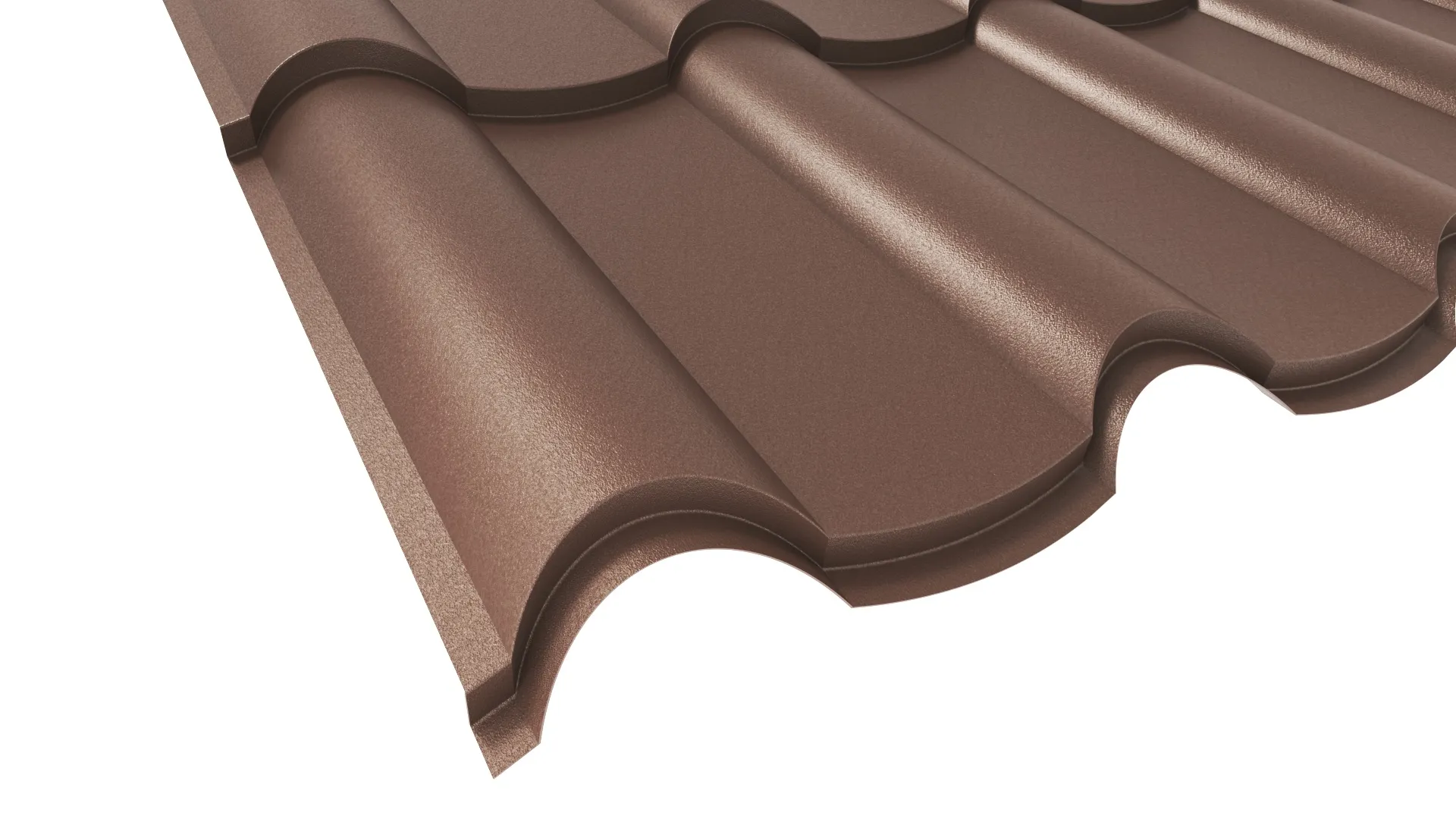 Металлочерепица ANDALUSIA (Андалузия) APROFIL, Матовая, Шоколадно-коричневый, PE 100, 01.9.3.2/03.1.13.131.7.21232.21229.3
