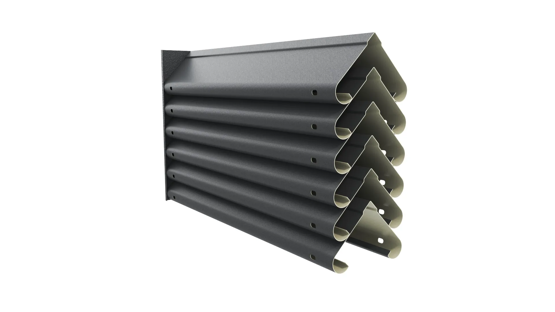 Забор-жалюзи Симметрика APROFIL, Матовая, Графитовый серый, 01.30.301.1.2/03.1.13.131.7.21234.21223.4