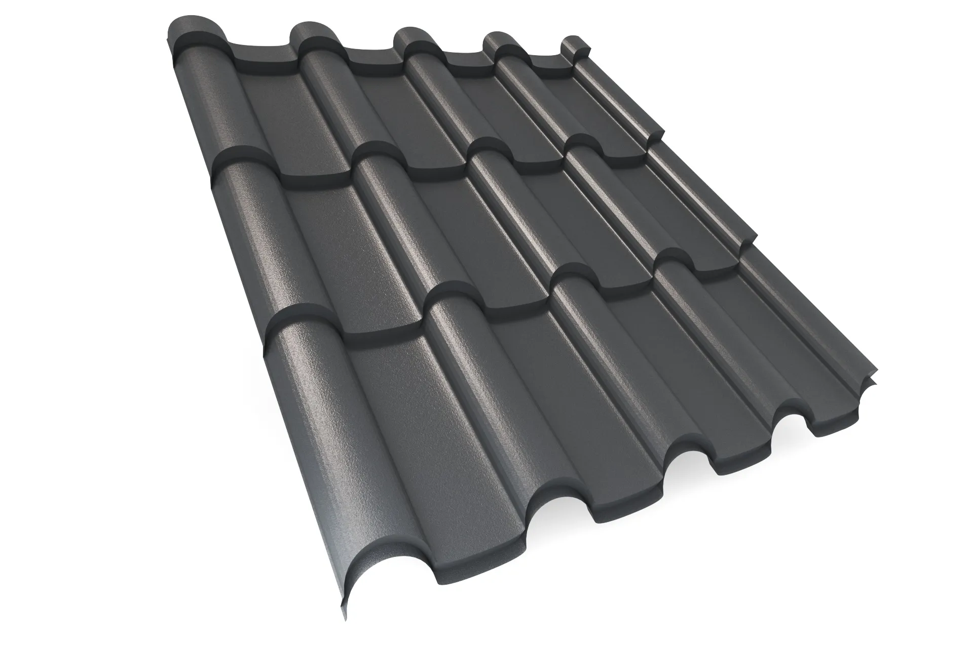 Металлочерепица APROFIL ANDALUSIA (Андалузия), Матовая, Графитовый серый, 01.9.3.2/23
