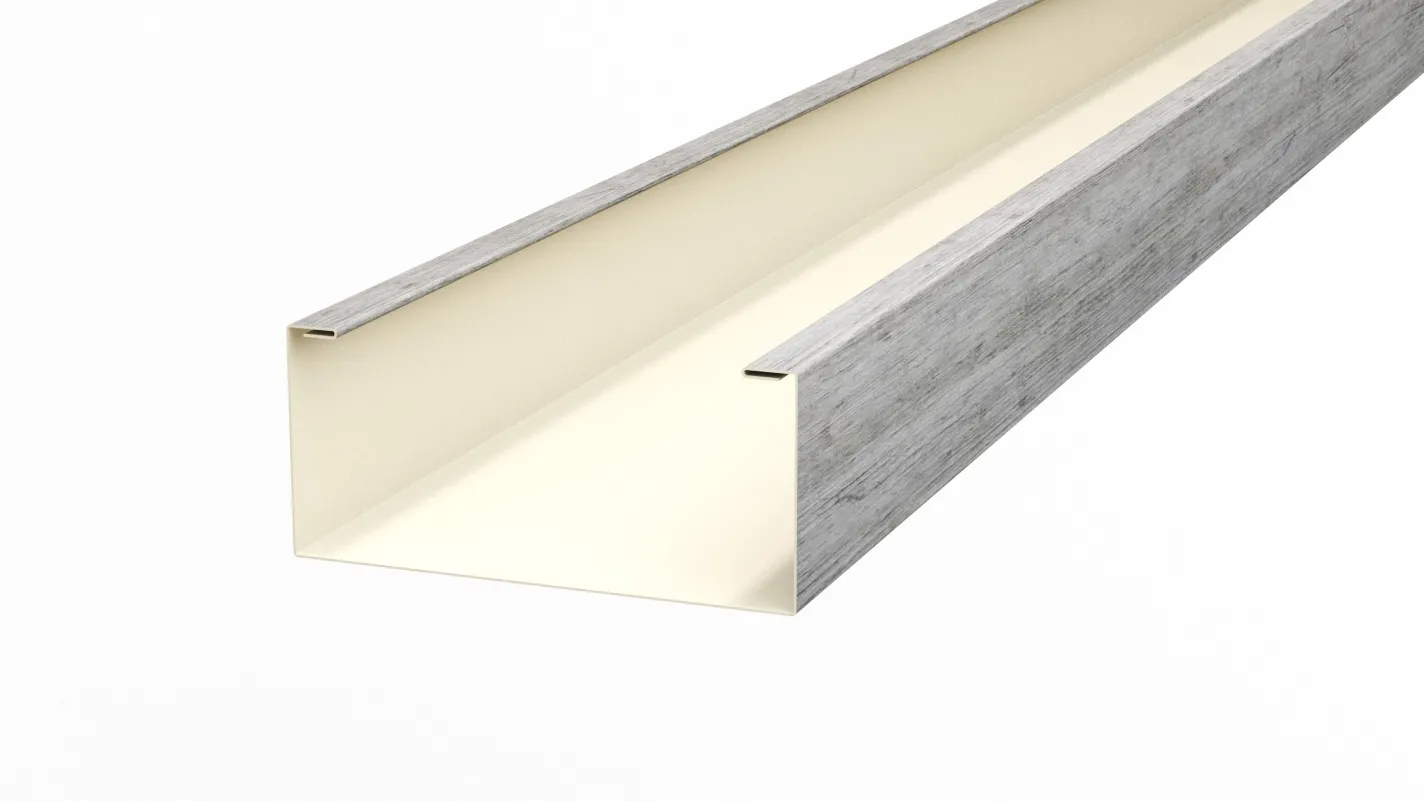 Рейка кубическая APROFIL, 245мм, Имитация дерева, камня: Белая Хвоя (КУБ-245-ПАТТЕРН-Белая-Хвоя-0.45-15)