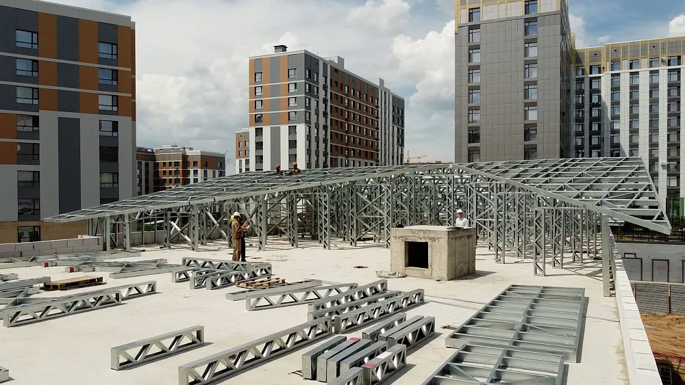 Быстровозводимые здания ЛСТК APROFIL, для государства, стропильная система детского сада, г. Астана, 2025 