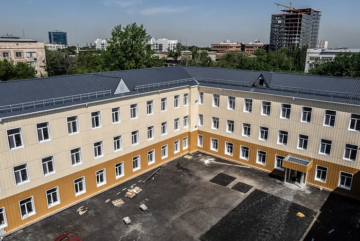 Линеарные панели APROFIL, фасадные материалы, для бизнеса, Средняя школа №33, г. Алматы, 2025