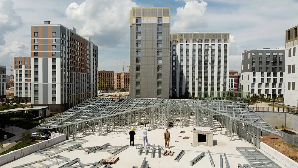 Быстровозводимые здания ЛСТК APROFIL, для государства, стропильная система детского сада, г. Астана, 2025 