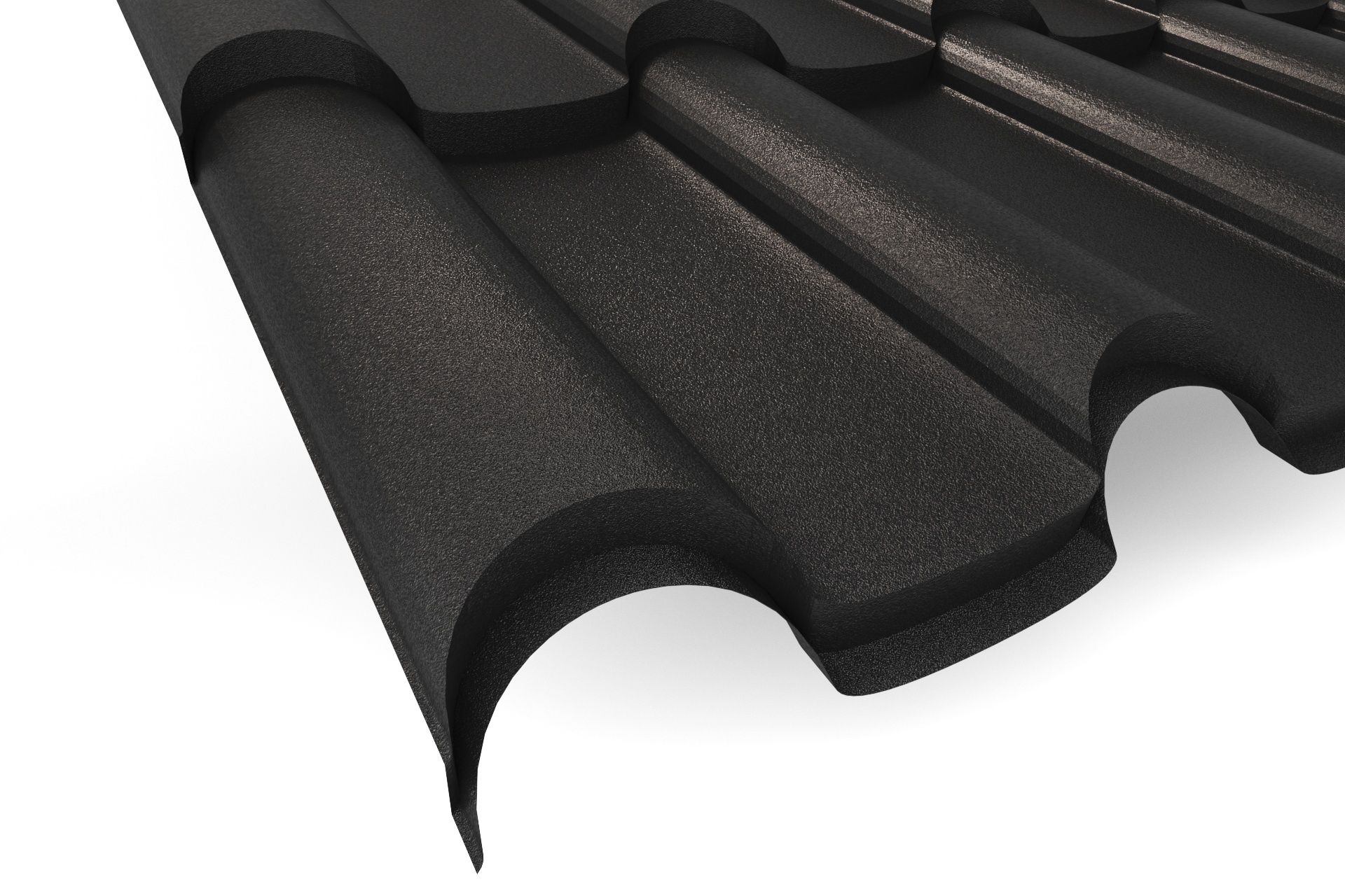 Металлочерепица ANDALUSIA (Андалузия) APROFIL, Матовая: Глубокий черный (AN-МАТ-9005-0.47-1)