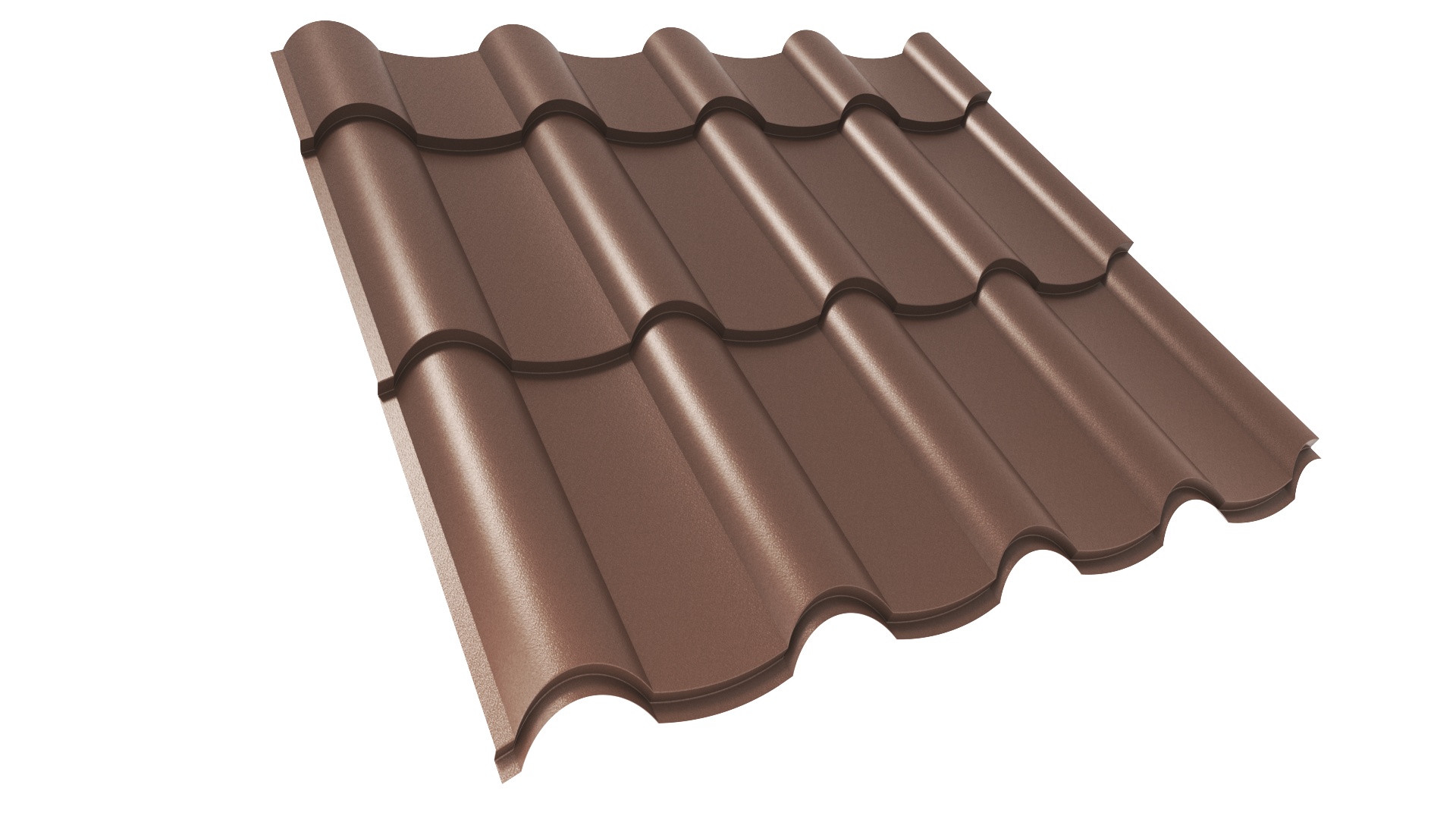 Металлочерепица ANDALUSIA (Андалузия) APROFIL, Матовая, Шоколадно-коричневый, PE 100, 01.9.3.2/03.1.13.131.7.21232.21229.3