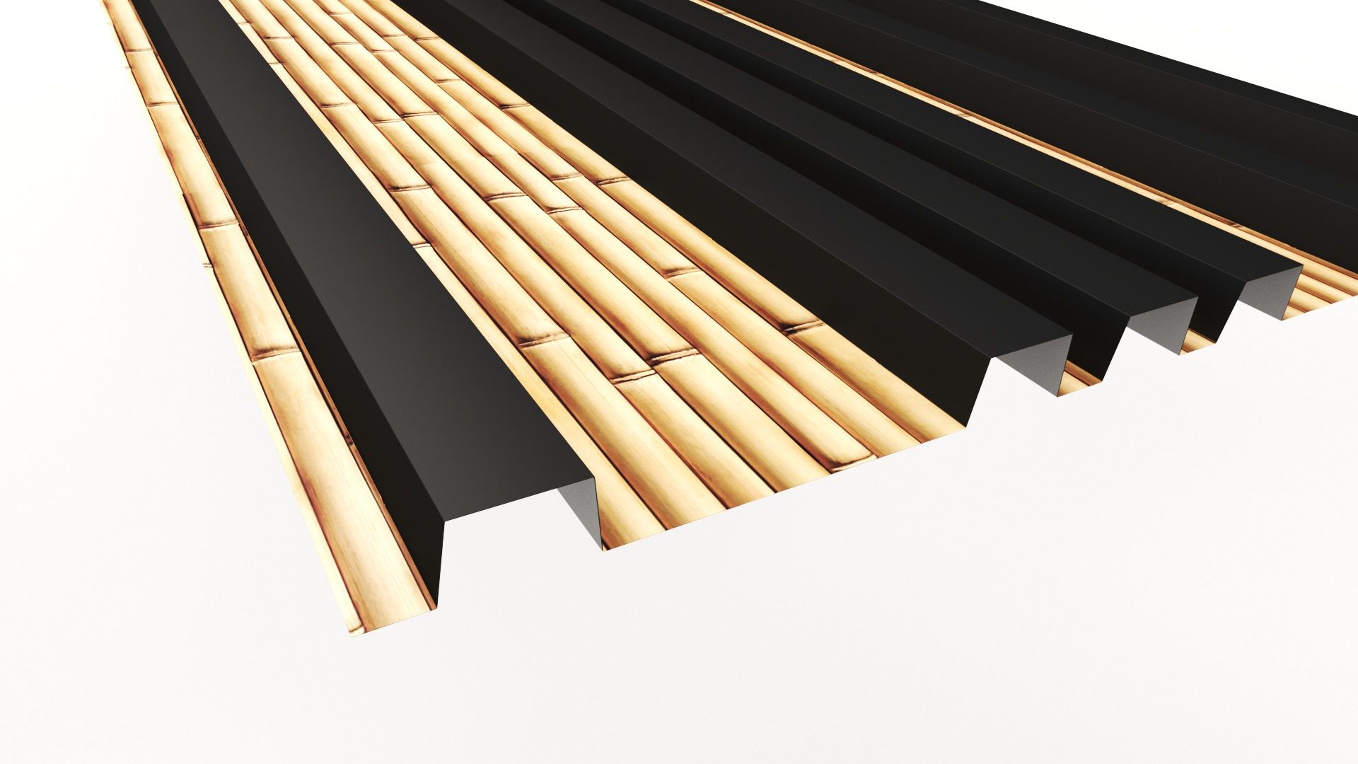 Фасадная дизайнерская панель ORMAN BAMBOO APROFIL, Имитация дерева, камня: Bamboo (ORM-ПАТТЕРН-Bamboo-0.5-15)