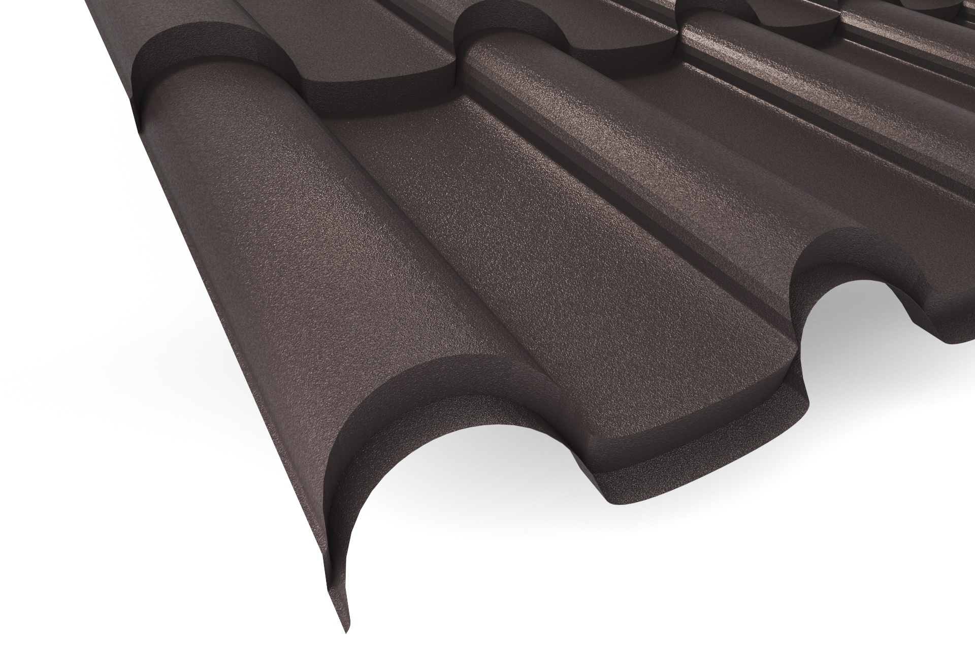 Металлочерепица ANDALUSIA (Андалузия) APROFIL, Матовая: Серо-коричневый (AN-МАТ-8019-0.5-15)