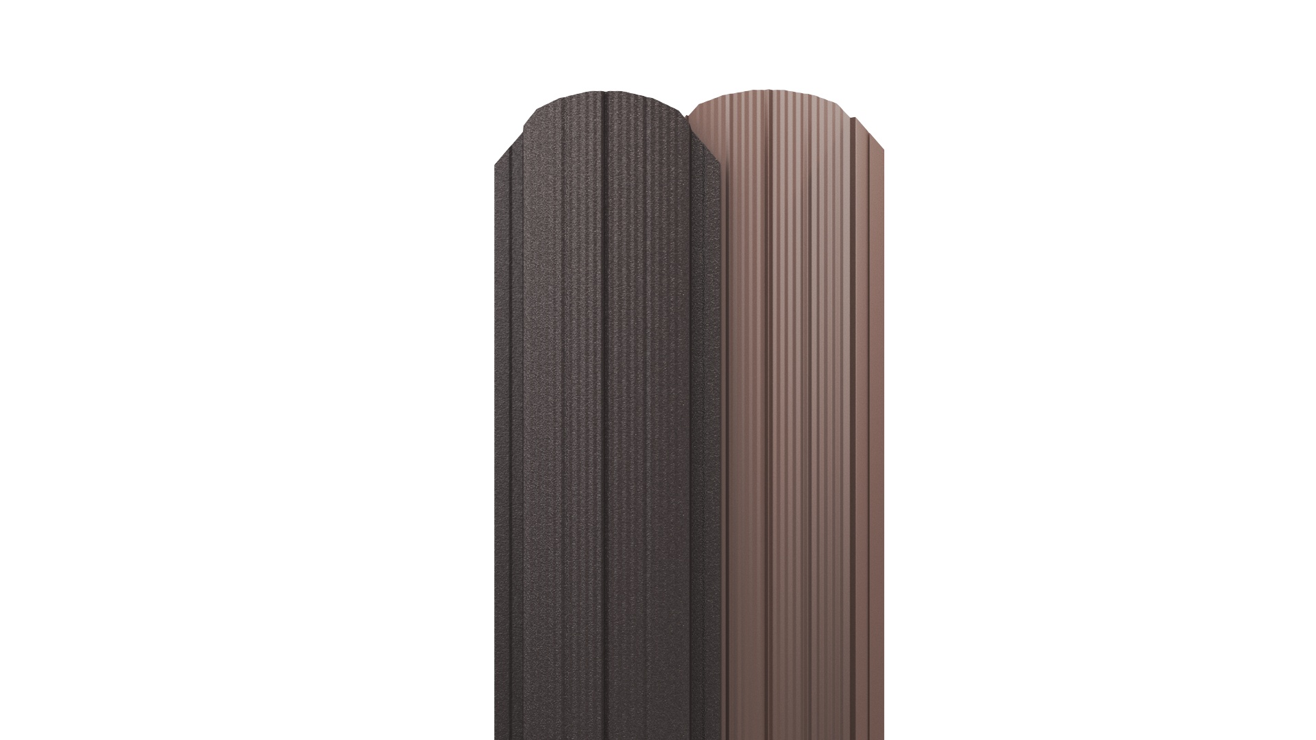 Штакетник Полукруглый APROFIL, 105мм, Матовая: Серо-коричневый (ШП-МАТ-8019-0.5-15)
