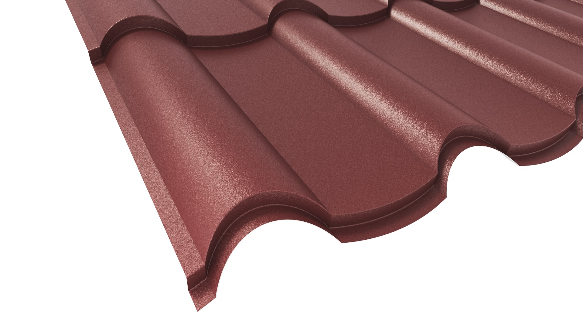 Металлочерепица ANDALUSIA (Андалузия) APROFIL, Матовая: Винно-красный (AN-МАТ-3005-0.47-1)