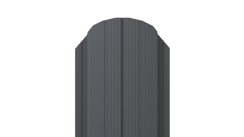 Штакетник Полукруглый APROFIL, 105мм, Полуглянцевая: Графитовый серый (ШП-ПГЛ-7024-0.45-1)