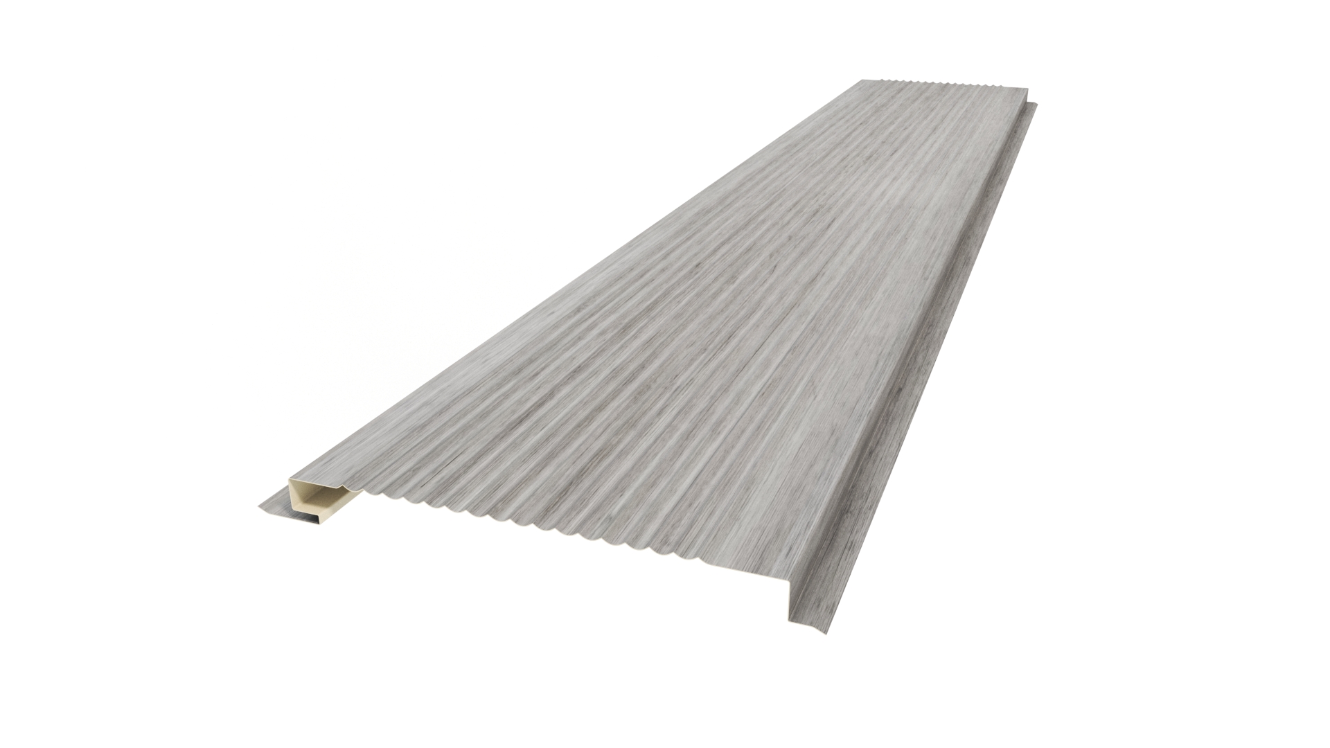 Металлический сайдинг 180 APROFIL, Имитация дерева, камня: Белая Хвоя (С180-ПАТТЕРН-Белая-Хвоя-0.45-15)