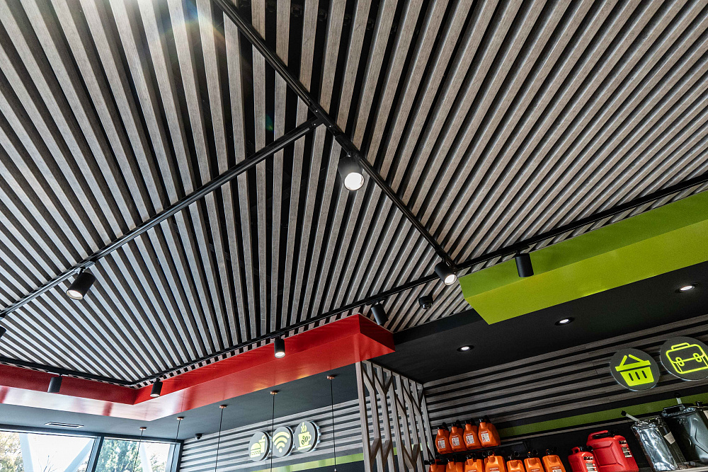 Кубический потолок APROFIL, для бизнеса, АЗС Royal Petrol, г. Алматы, ул. Байтурсынова, 2025 